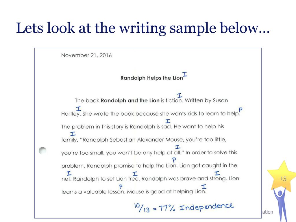 Lets look at the writing sample below…