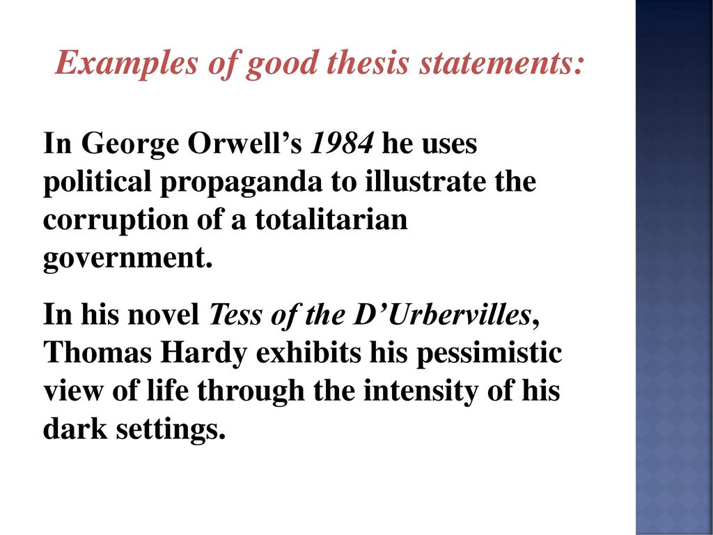george orwell thesis statement
