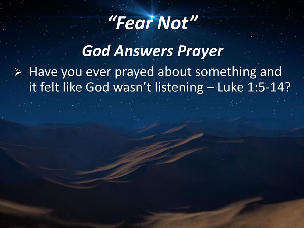 Fear Not God Answers Prayer