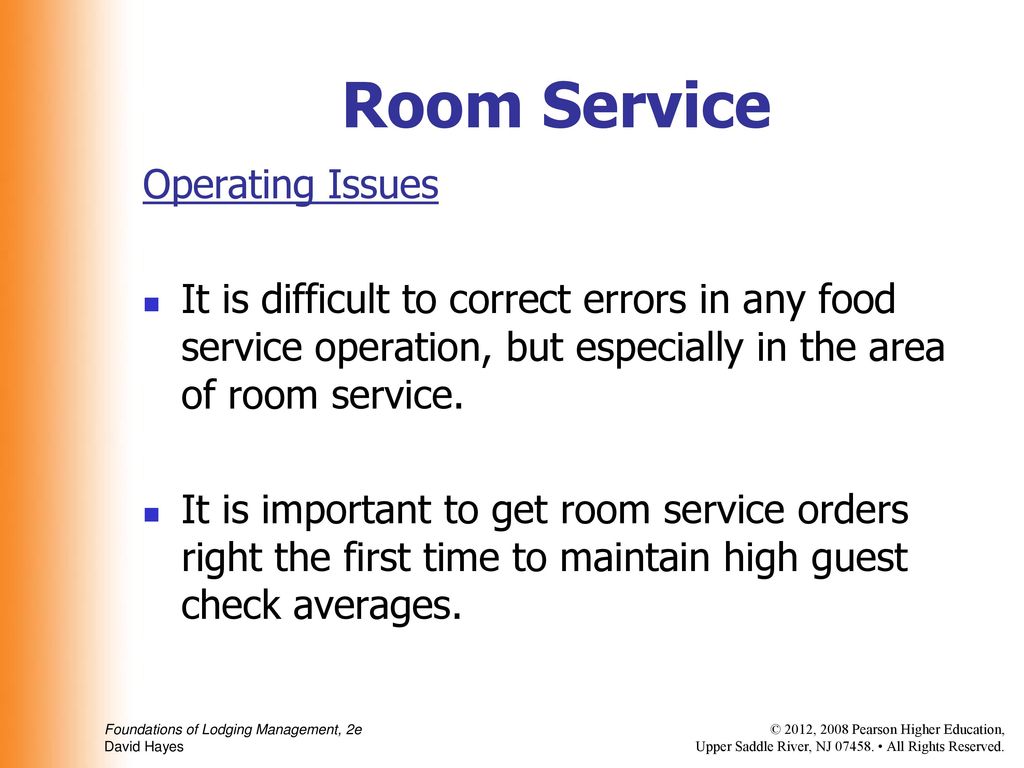 Room Service Operating Issues