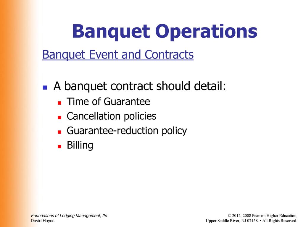 Banquet Operations Banquet Event and Contracts
