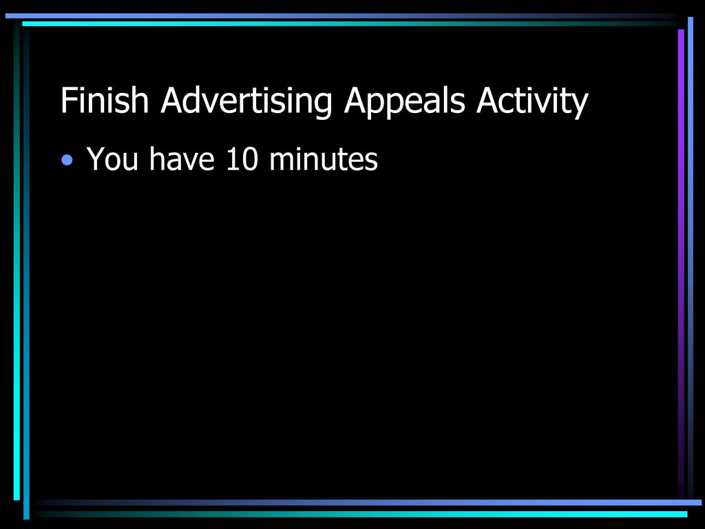 Finish Advertising Appeals Activity