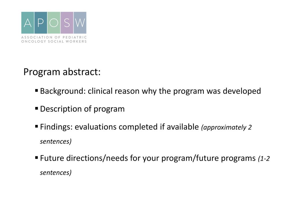 How To Write A Successful Abstract Lori Wiener Dcsw Phd Co