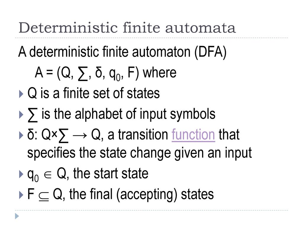 CIS Automata and Formal Languages – Pei Wang - ppt download