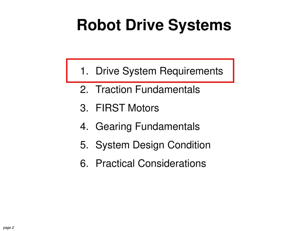 Robot Drive System Fundamentals - ppt download