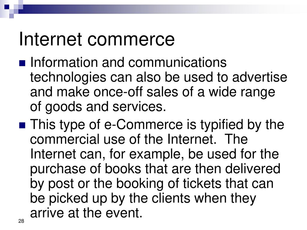 Internet commerce