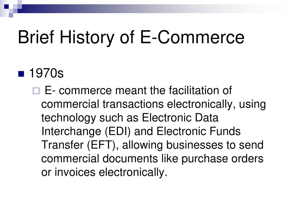 Brief History of E-Commerce