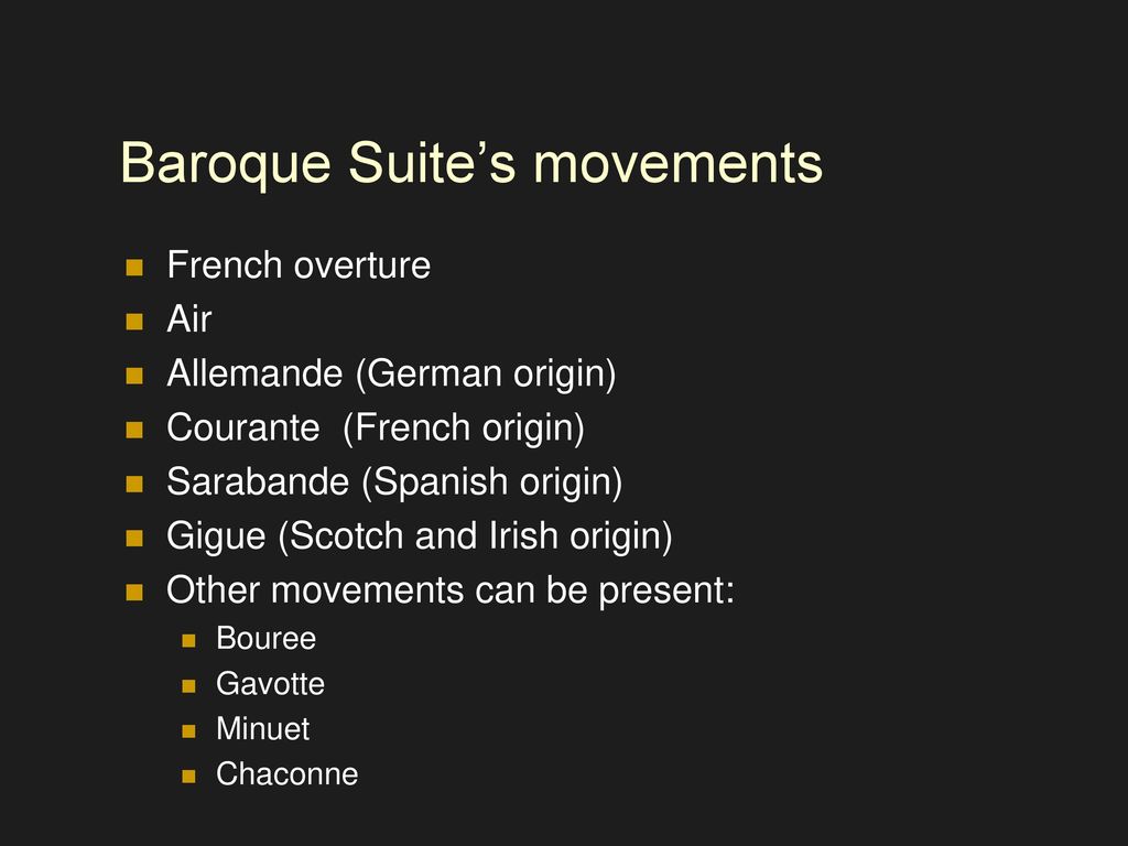 Baroque Suite’s movements
