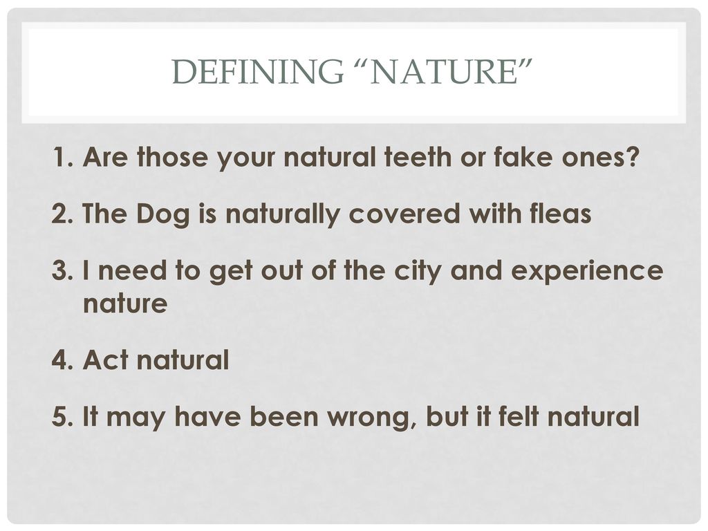 Defining Nature