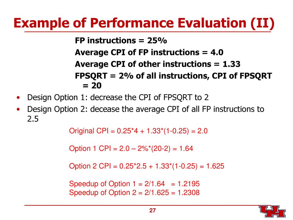 Example of Performance Evaluation (II)