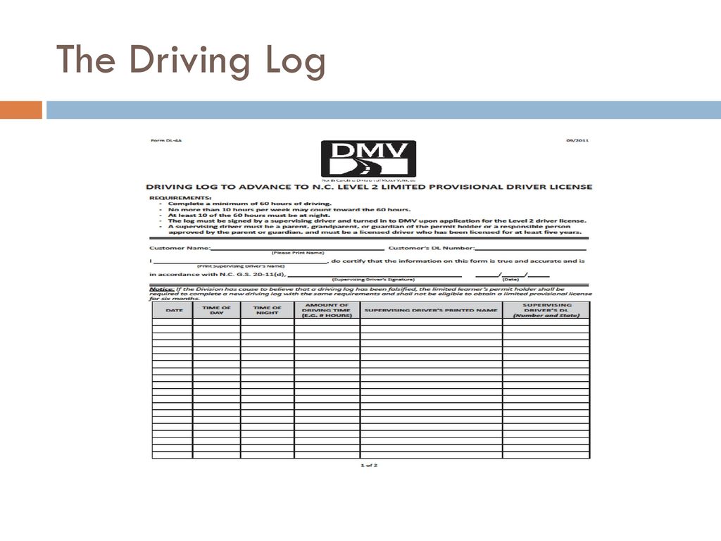 nc driving log level 3