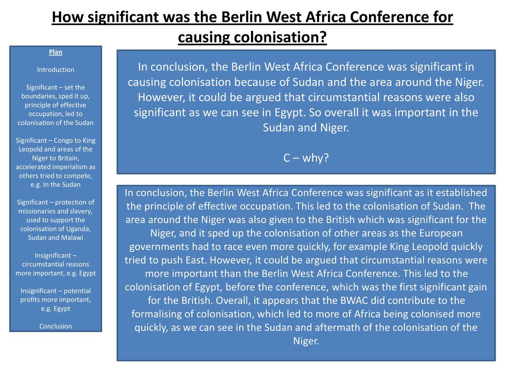 How significant was the Berlin West Africa Conference for causing colonisation