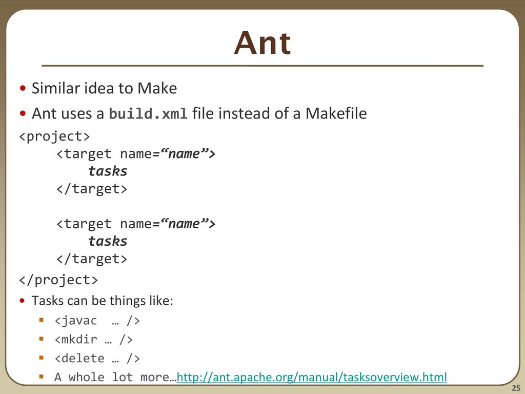 Large Program Management: Make; Ant - Ppt Download