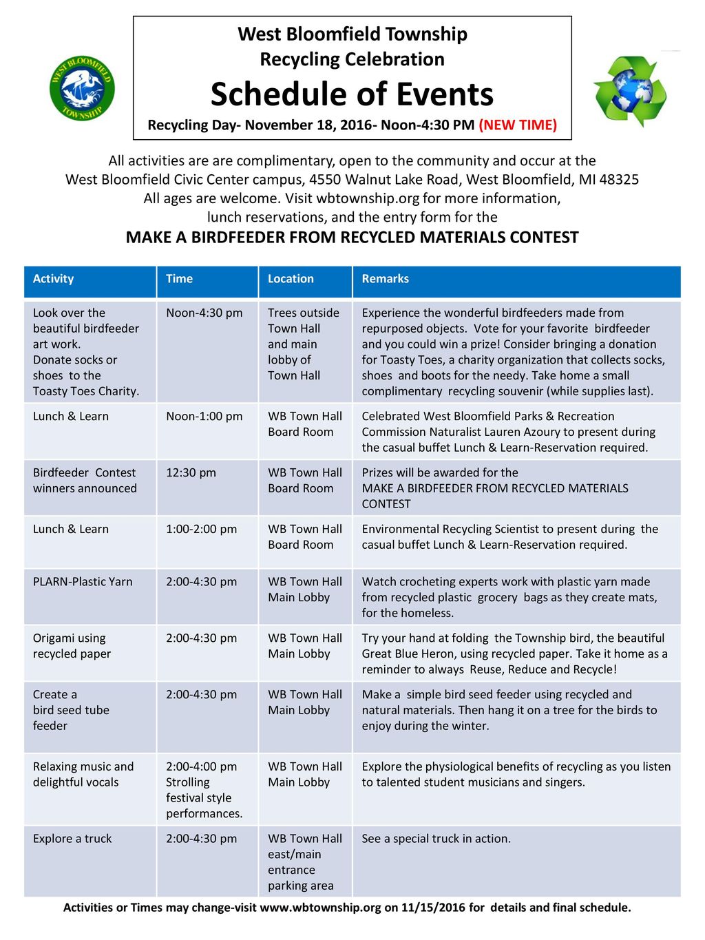 West Bloomfield Township Recycling Celebration. ppt download