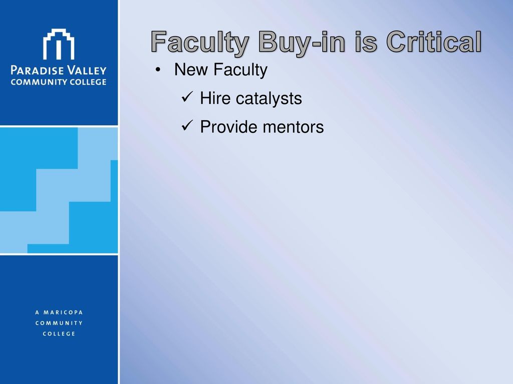 Faculty Buy-in is Critical