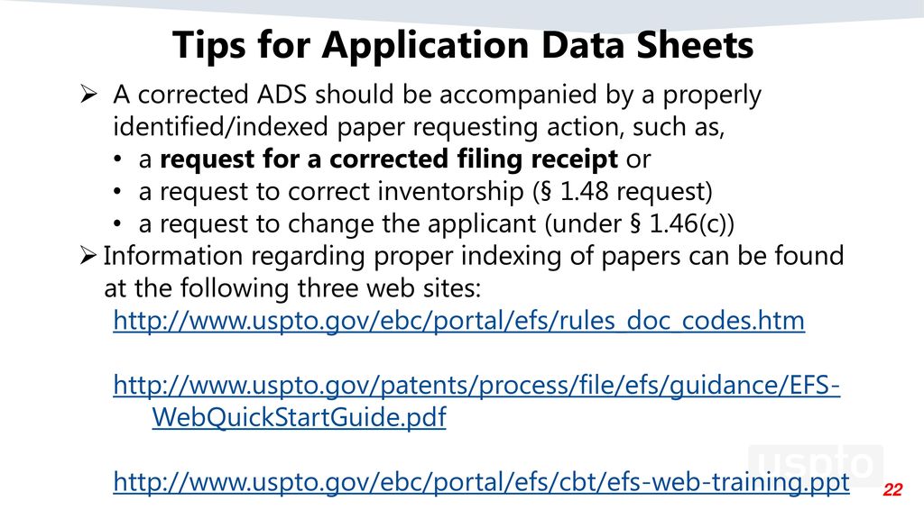 Tips for Application Data Sheets