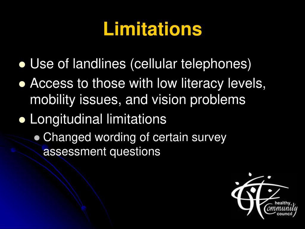 Limitations Use of landlines (cellular telephones)