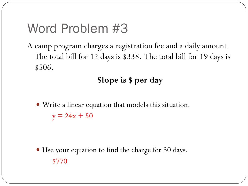 15-15 Writing Equations given Word Problems - ppt download