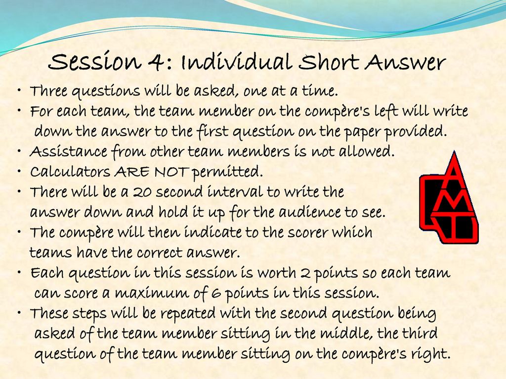 QAMT Yr 8 Quiz Round Sponsored by. - ppt download