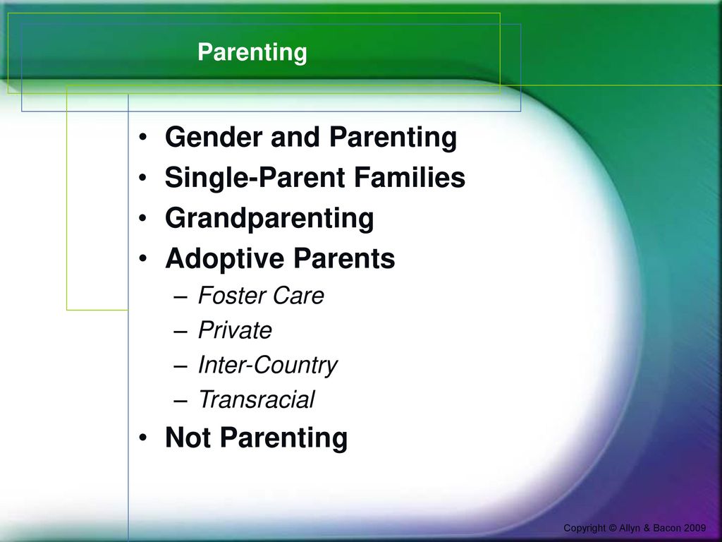 Single-Parent Families Grandparenting Adoptive Parents
