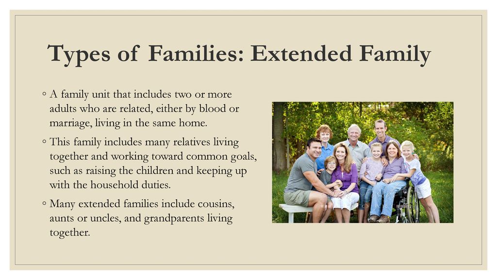 types of families include
