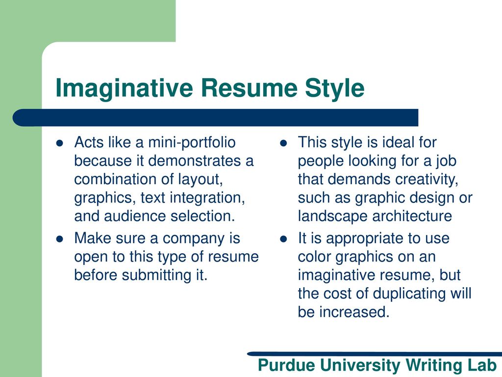 Imaginative Resume Style