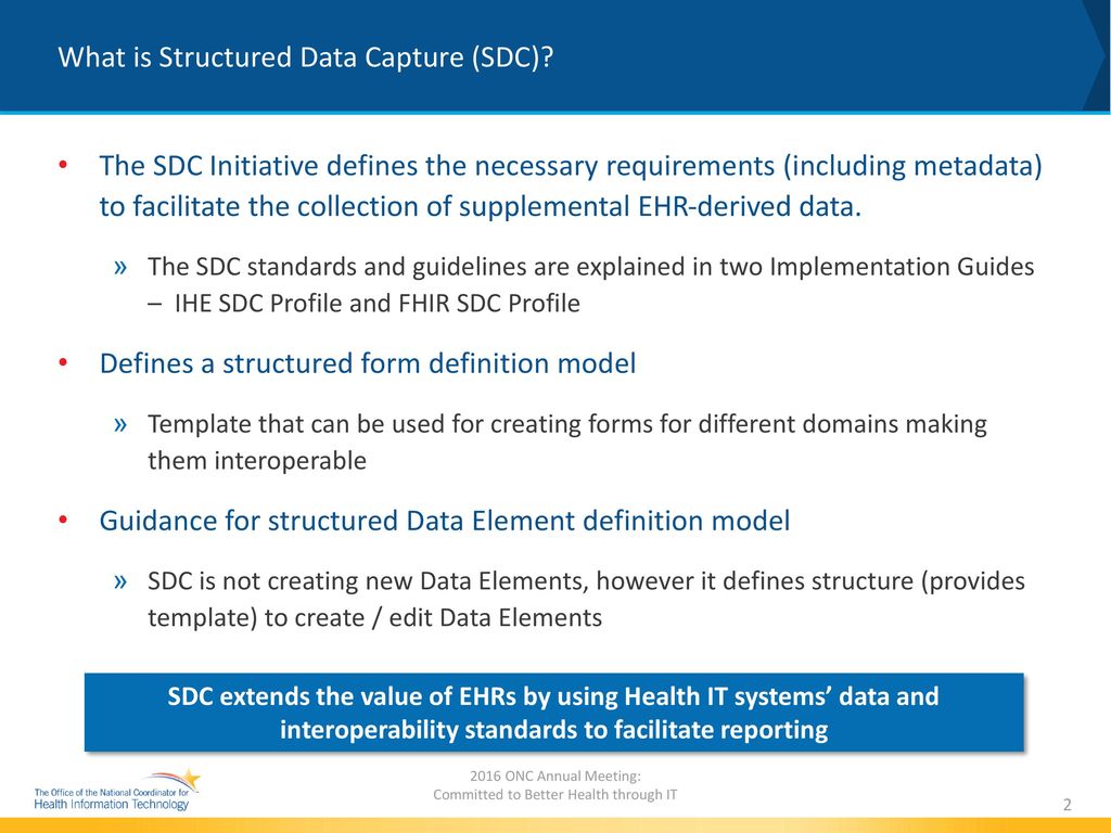 structured data capture (sdc) - ppt download