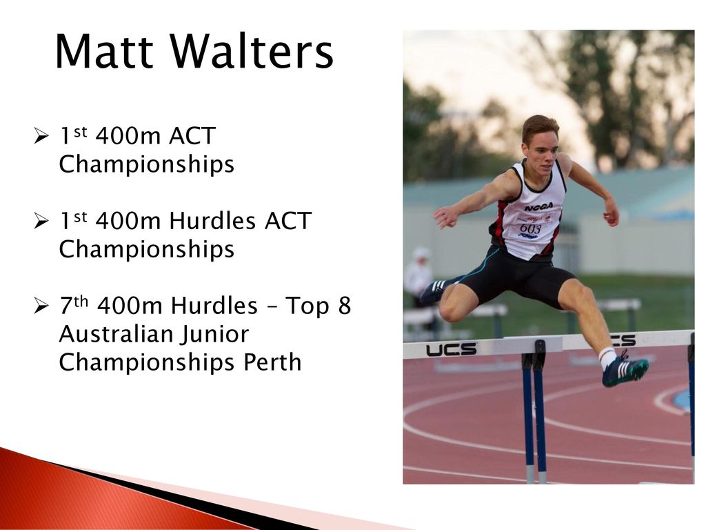 Matt Walters 1st 400m ACT Championships