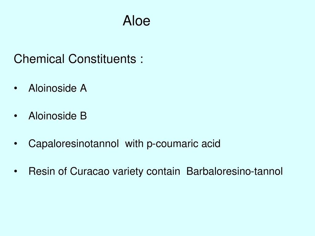 Aloe Chemical Constituents : Aloinoside A Aloinoside B