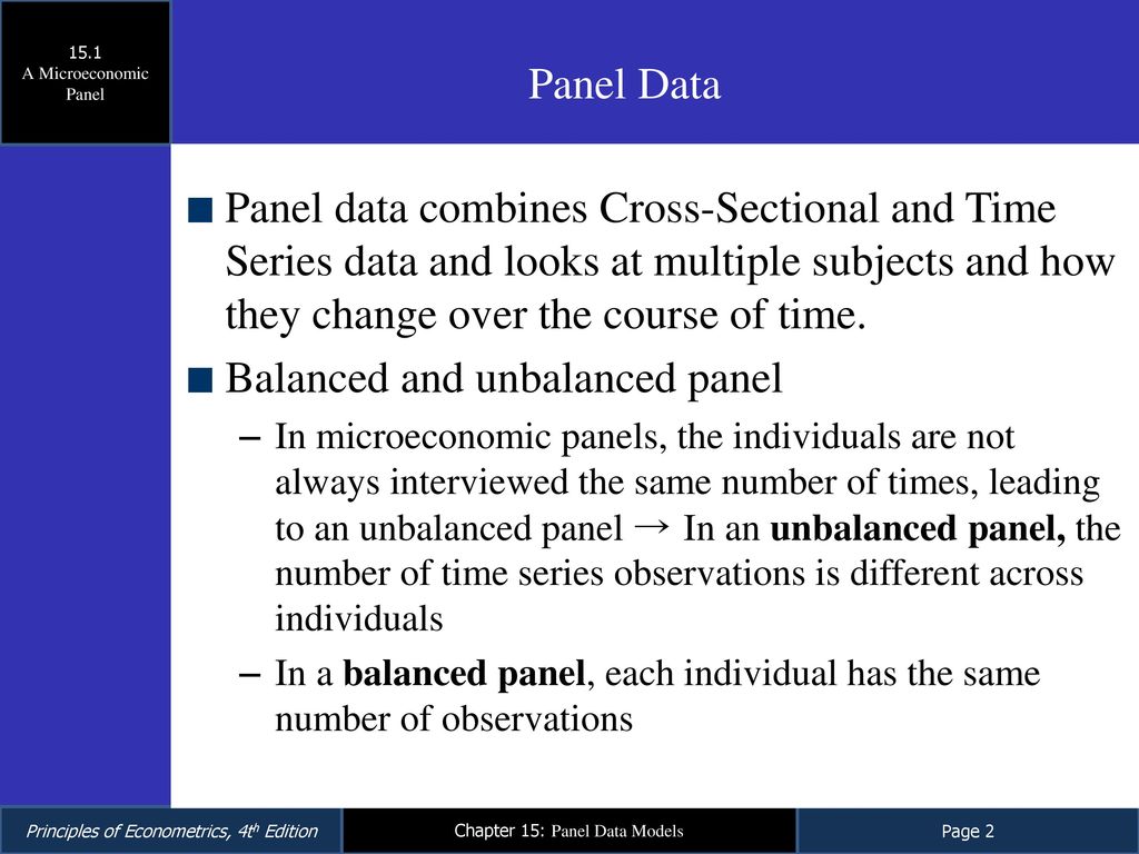 Chapter 15 Panel Data Models. - ppt download