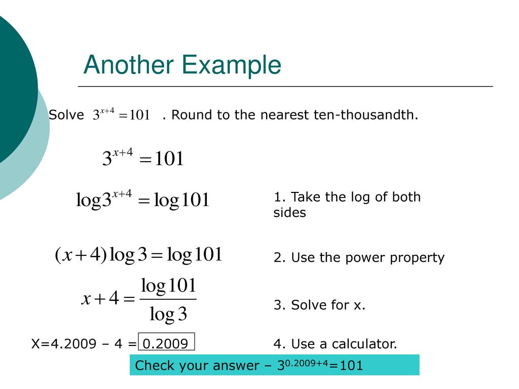 20.20 – Exponential and Logarithmic Equations   ppt download