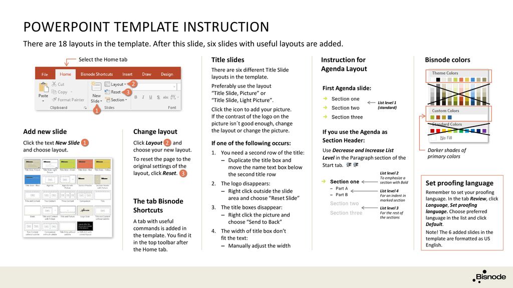 PowerPoint template INSTRUCTION