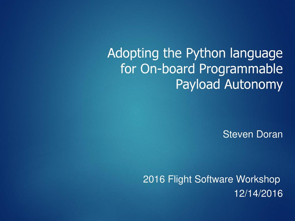 Adopting the Python language for On-board Programmable Payload Autonomy