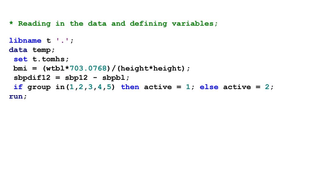 Introduction to graphing in sas ppt download