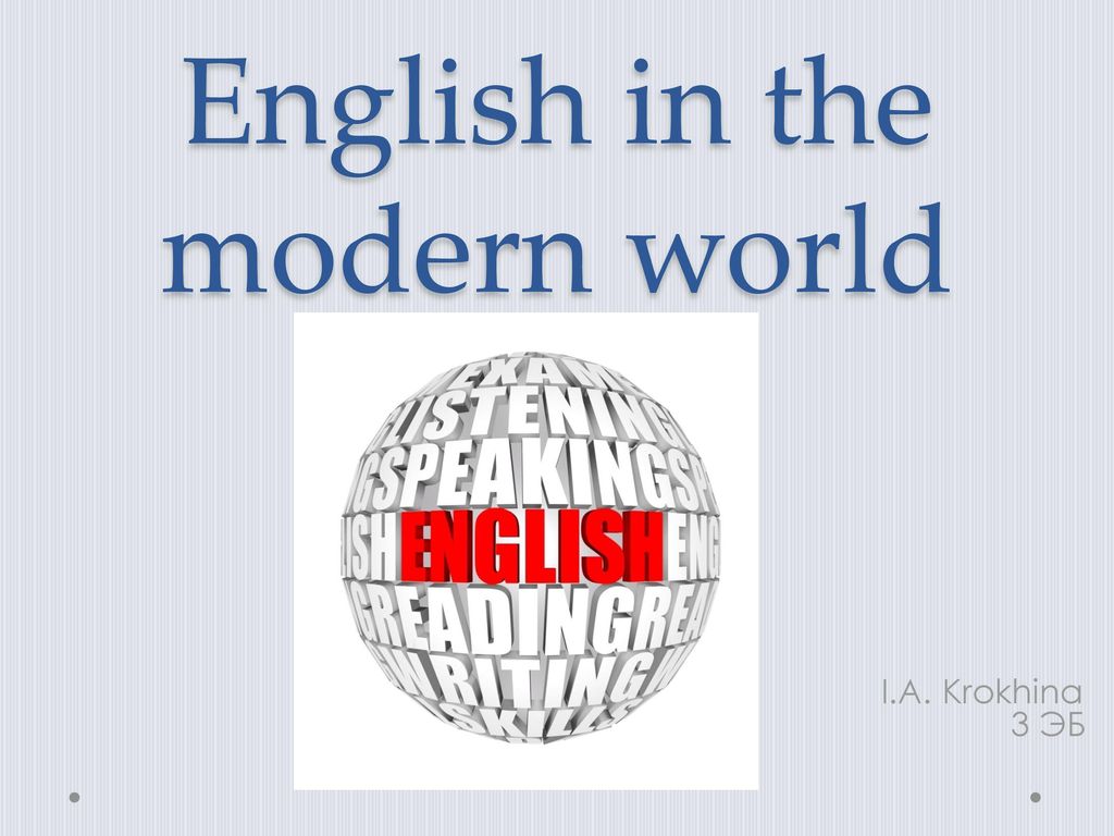 english in modern world