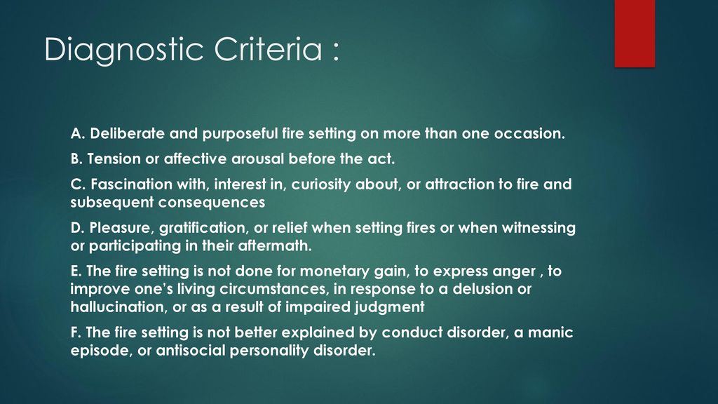 Diagnostic Criteria :