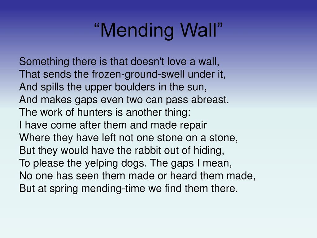 The Mending Wall By Robert Frost, Summary, Meaning & Analysis - Video &  Lesson Transcript