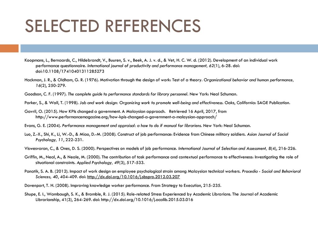 WORK DESIGN AND WORK PERFORMANCES OF MALAYSIAN LIBRARIAN - ppt download