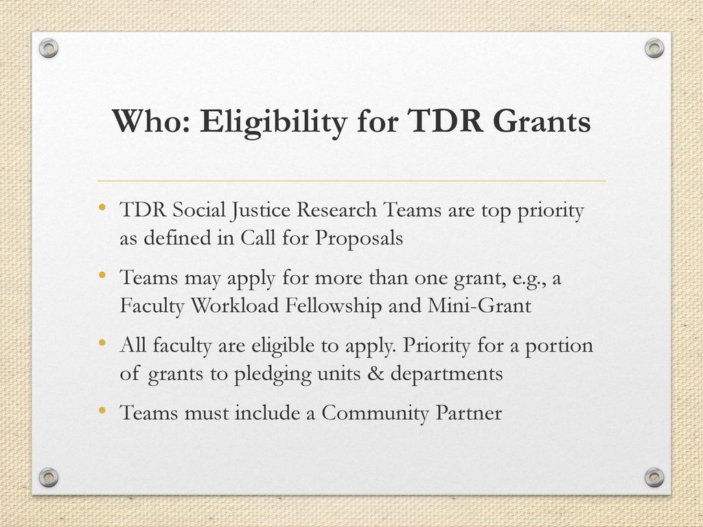 tdr call for research proposals