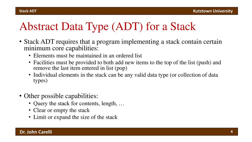 Stack Adt Abstract Data Type N Ppt Download