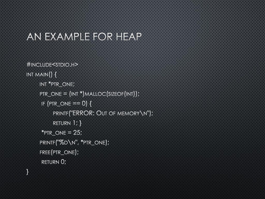An example for heap
