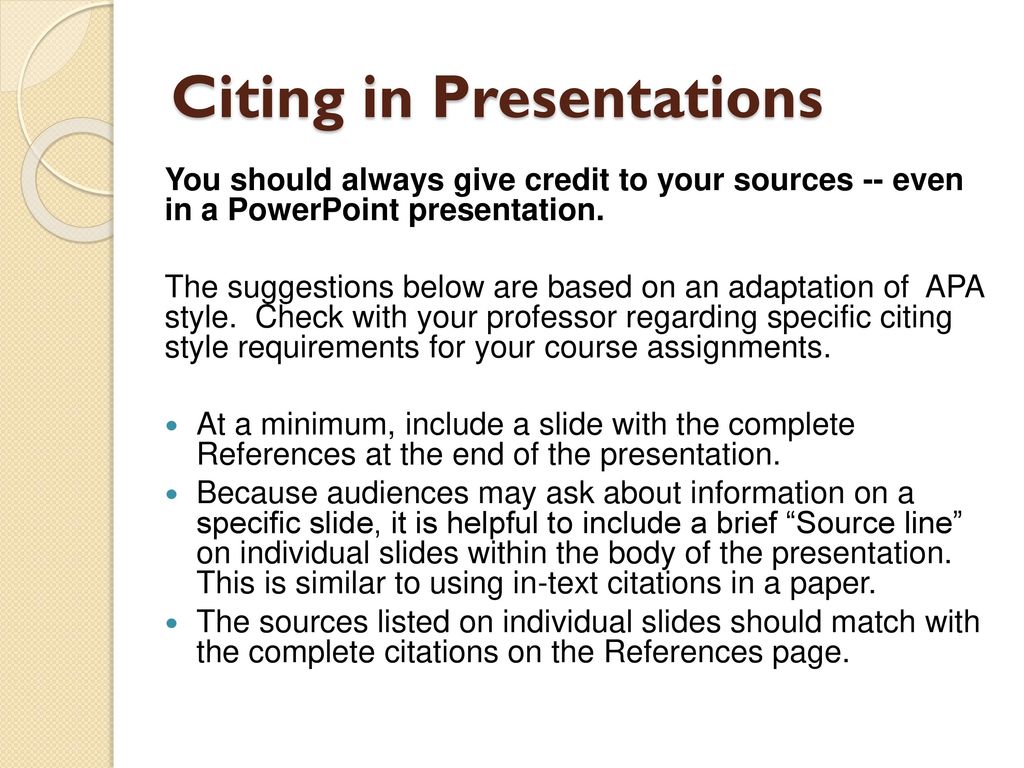 how to cite sources in a presentation