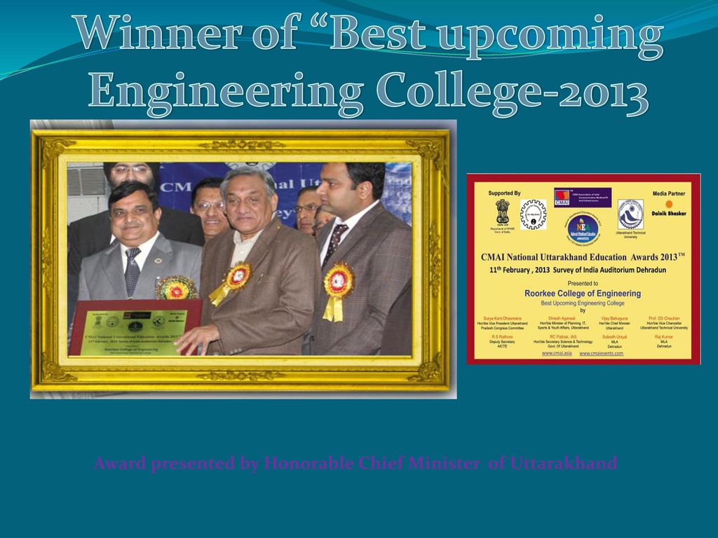 Winner of Best upcoming Engineering College-2013