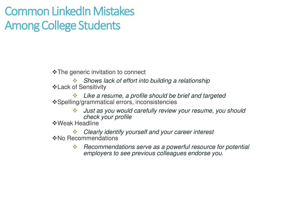 Common LinkedIn Mistakes Among College Students