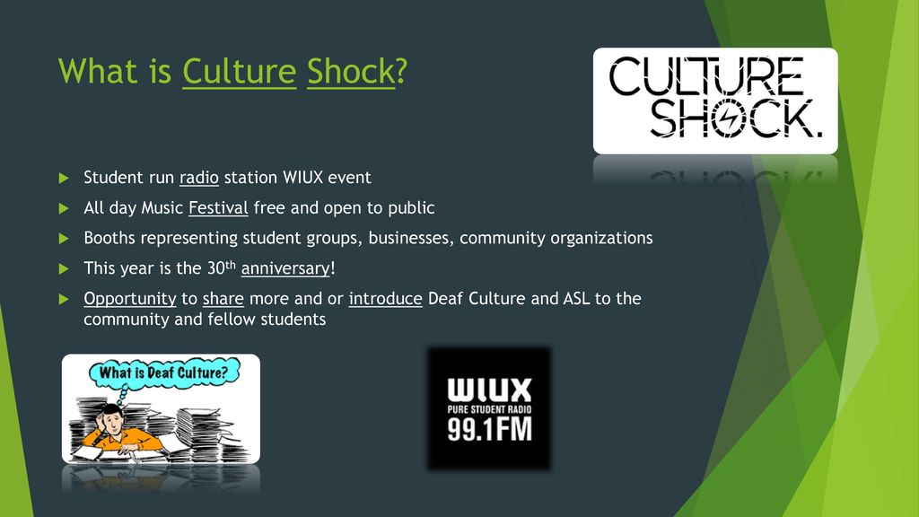 What is Culture Shock Student run radio station WIUX event