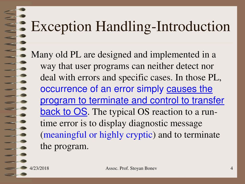 Exception Handling, part 1 Reference: R.Sebesta, Chapter ppt download