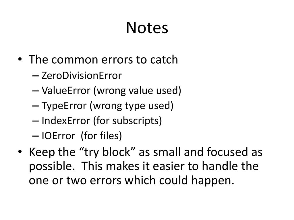 Exceptions in Python Error Handling. - ppt download
