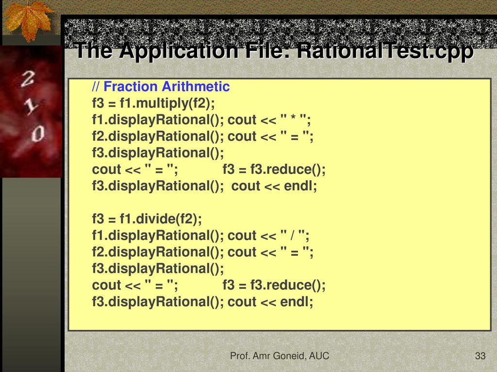 The Application File: RationalTest.cpp