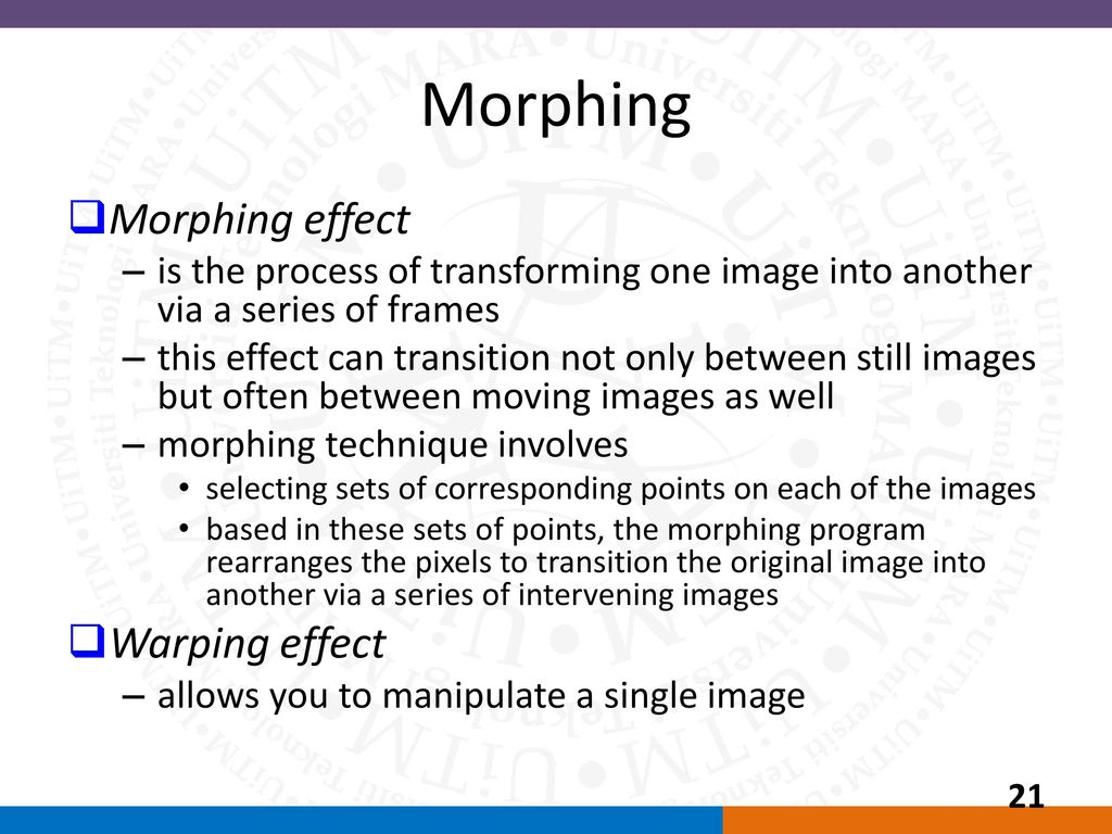 Morphing Morphing effect Warping effect