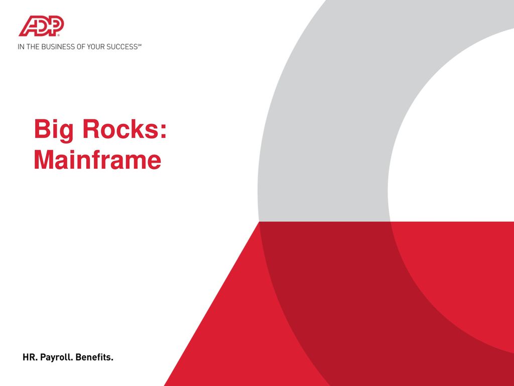 Big Rocks: Mainframe This topic will cover the impact of Big Rocks on Mainframe.